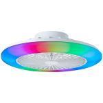 Brilliant Salerno Wentylator Sufitowy Plastikowy Metal Valkoinen 36W 4700lm - 830-865 CCT+RGB | 485mm - Zdalne Sterowanie Ściemnianie