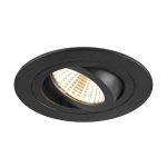 SLV New Tria 75 Spot Aluminium Czarny Okrągła 8.3W 750lm 38D - 930 Ciepła Biel | Aukko 75mm -  Najlepsze Renderowanie Kolorów - Ściemnianie 