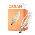 Osram LED Superstar Classic E14 Świeca Włókno Przezroczysty 2.2W 300lm - 927 Bardzo Ciepła Biel | Ściemnianie -  Zamienne 25W