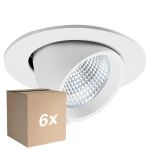 Opakowanie 6x Noxion LED Spot Forza V2 Aluminium Valkoinen 28/32/36/40W - 3300/3700/4100/4500lm 36D - 930-940-957 CCT | 160mm - Aukko 145mm - Najlepsze Renderowanie Kolorów