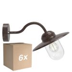 Opakowanie 6x Nordlux Luxembourg Światło Ścienne Metal i Szkło Zardzewiały | IP54 - Nadaje Się Do E27