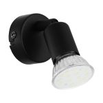 Eglo Światło Ścienne Buzz-LED Stal Czarny 2.8W 250lm - 830 Ciepła Biel | IP20 - W Tym 1x GU10