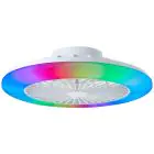 Brilliant Salerno Wentylator Sufitowy Plastikowy Metal Valkoinen 36W 4700lm - 830-865 CCT+RGB | 485mm - Zdalne Sterowanie Ściemnianie