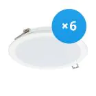 Opakowanie 6x Philips LED Downlight DN065B Metal Valkoinen 19W 2000lm 110D - 830 Ciepła Biel | 225mm - Aukko 200mm - IP20