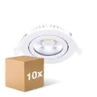 Opakowanie 10x Noxion LED Uchylny Slim Spot Valkoinen Okrągła 5W 550lm 60D - 940 Zimna Biel | 85mm - IP54 - Ściemnianie - Najlepsze Renderowanie Kolorów